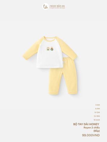 [HONEY] Bộ tay dài rayon 2 chiều bắp