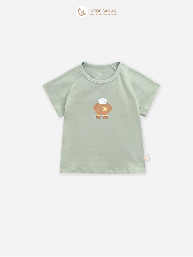 [HONEY] Bộ tay ngắn cotton xanh mint co giãn 4c (1-3 tuổi)