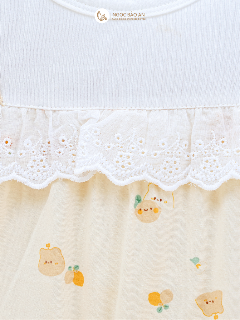 [M&B] BST GHS: Body đùi cotton tay ngắn gấu chanh vàng