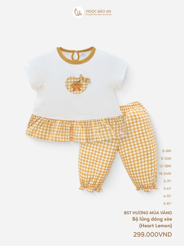 [M&B] BST GHS: Bộ lửng dáng xòe heart lemon