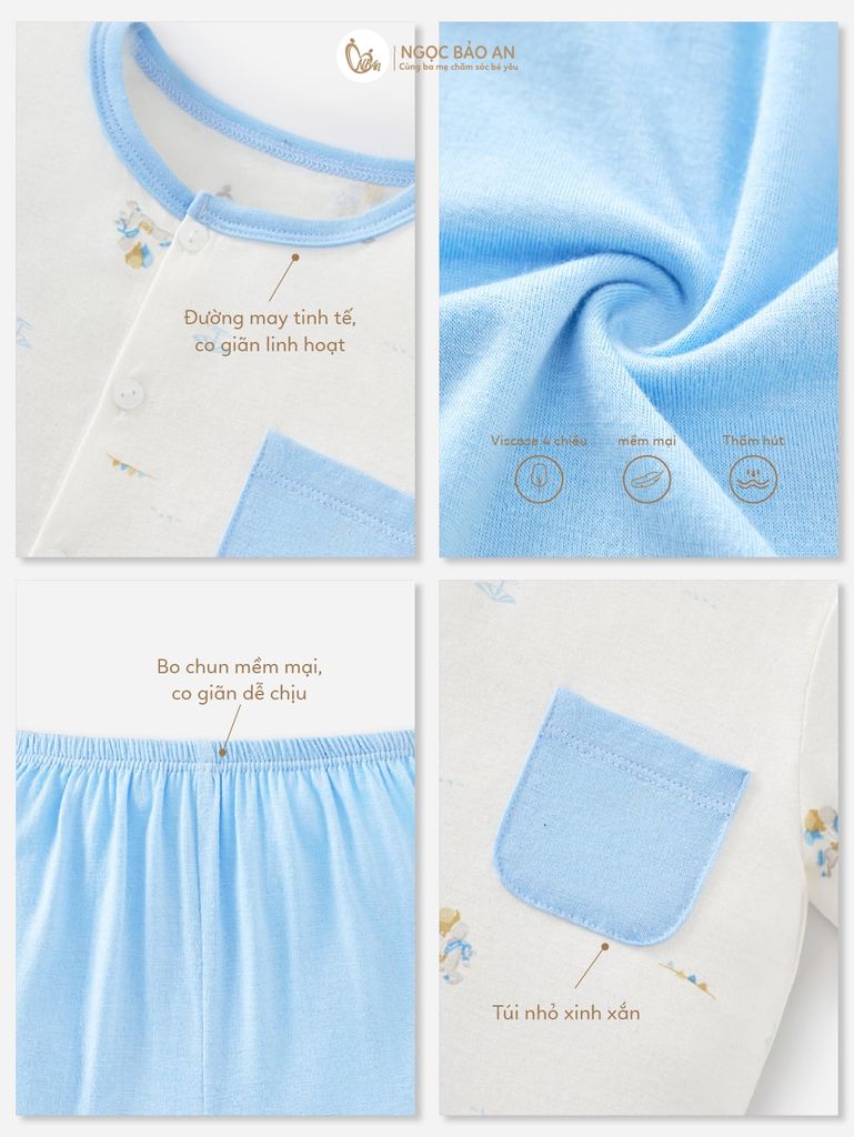 [M&B] Bộ tay ngắn cài giữa Sky Pony (NB-24m) [CBSSVISCOSE]