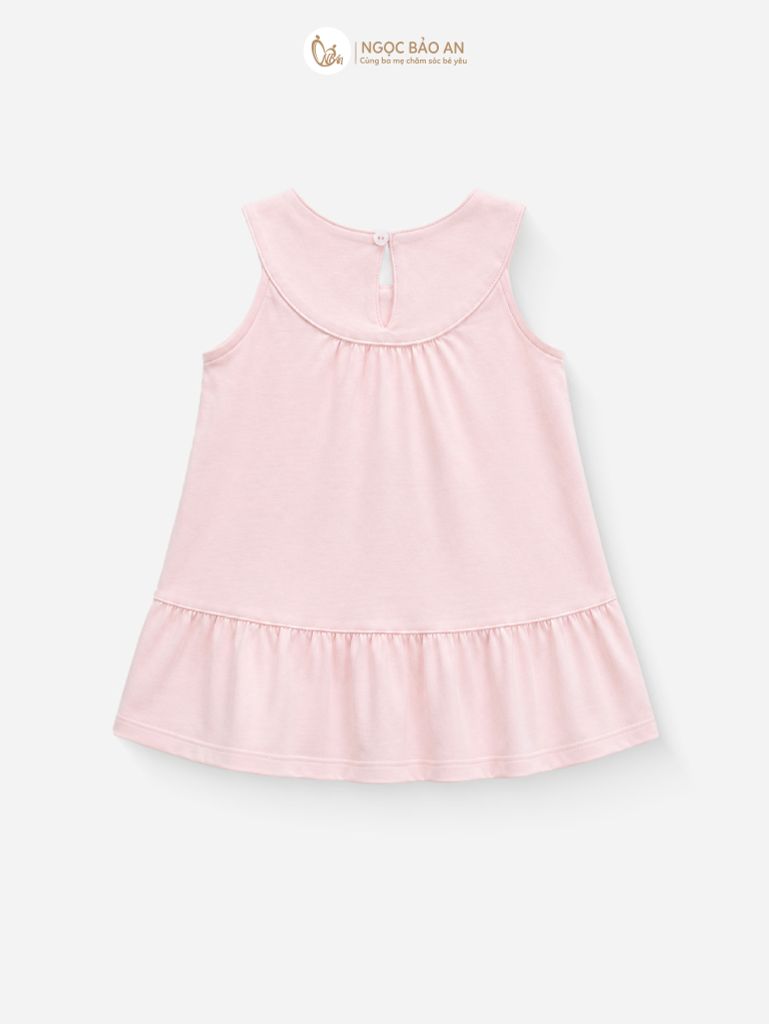 [M&B] Đầm dáng yếm xòe cotton tone hồng rabbit