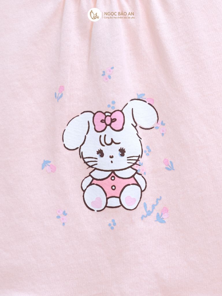 [M&B] Đầm dáng yếm xòe cotton tone hồng rabbit