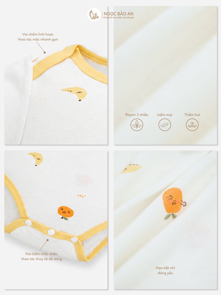 [HONEY] Bodychip tay ngắn rayon 2 chiều trái cây