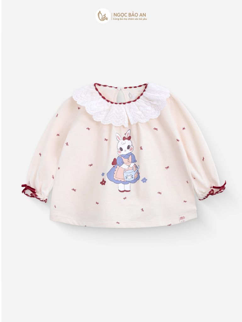 [M&B] BST THỎ MƠ: Bộ áo và quần dài phối nơ bunny tiểu thư