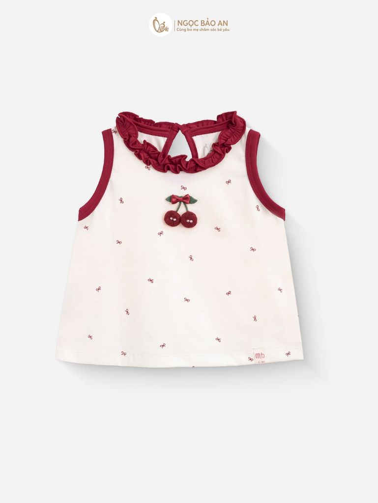 [M&B] BST THỎ MƠ: Set áo sát nách phối quần ngắn bí cherry