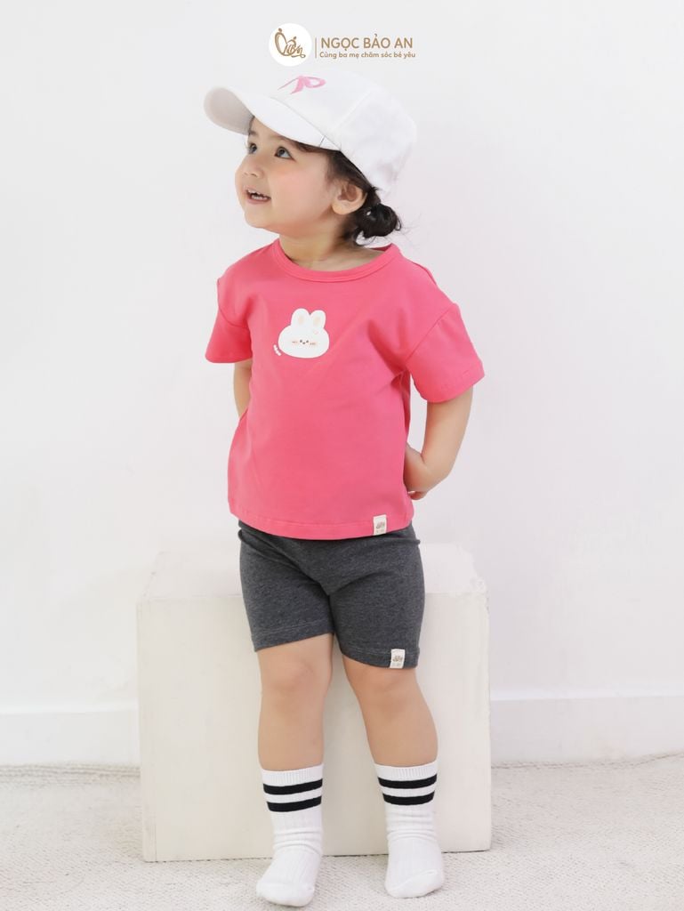 [NGỌC BẢO AN KIDS] Bộ lửng tay ngắn cotton co giãn 4 chiều NBAn Kids cho bé (1-3 tuổi)