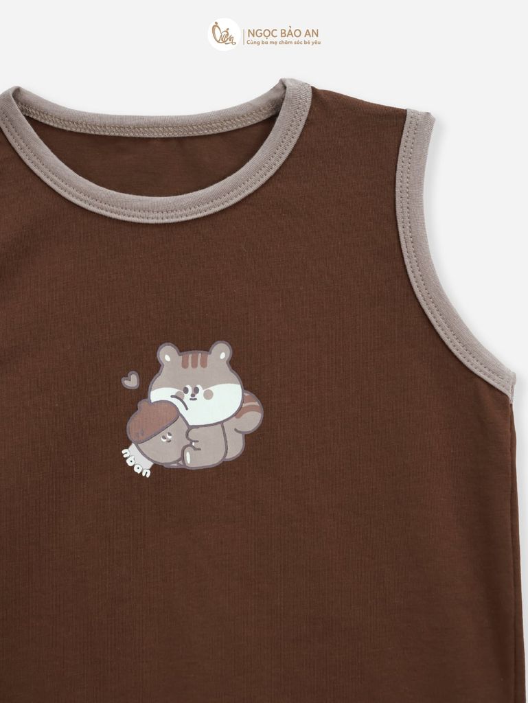 [NGỌC BẢO AN KIDS] Bộ sát nách thể thao cotton co giãn 4 chiều NBAn Kids cho bé (1-3 tuổi)