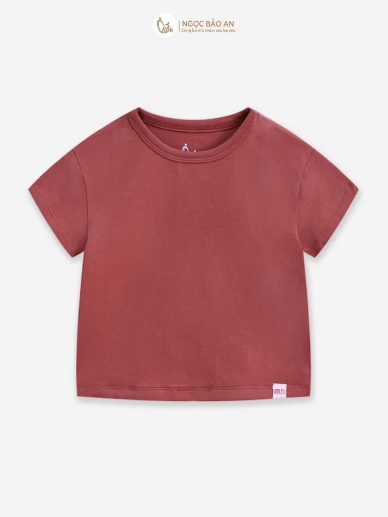[M&B] Áo thun trơn cotton tay ngắn đỏ co giãn 4c từ 6 tháng đến 6 tuổi