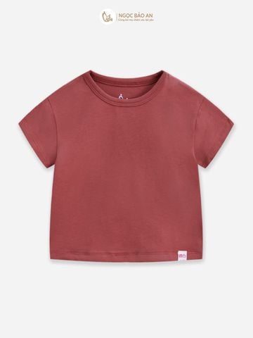 [M&B] Áo thun trơn cotton tay ngắn đỏ co giãn 4 chiều cho bé từ 6 tháng đến 6 tuổi