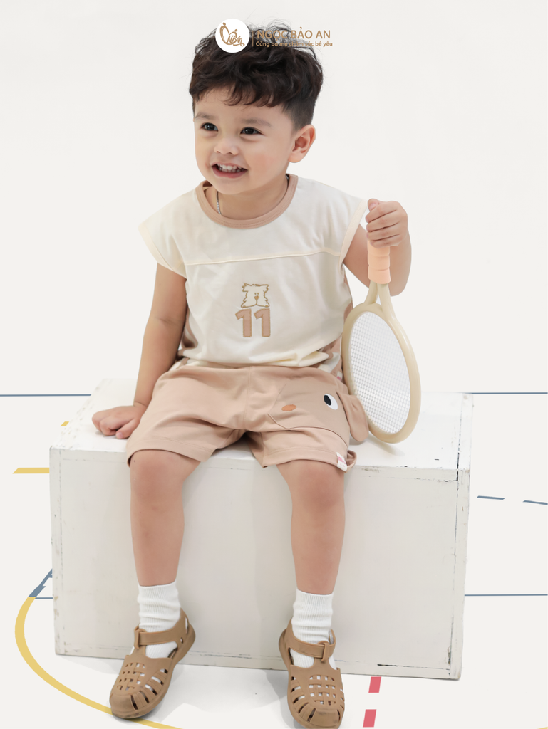 [M&B] BST CÚN: Bộ tay cộc thể thao cotton M&B (Cún 11)