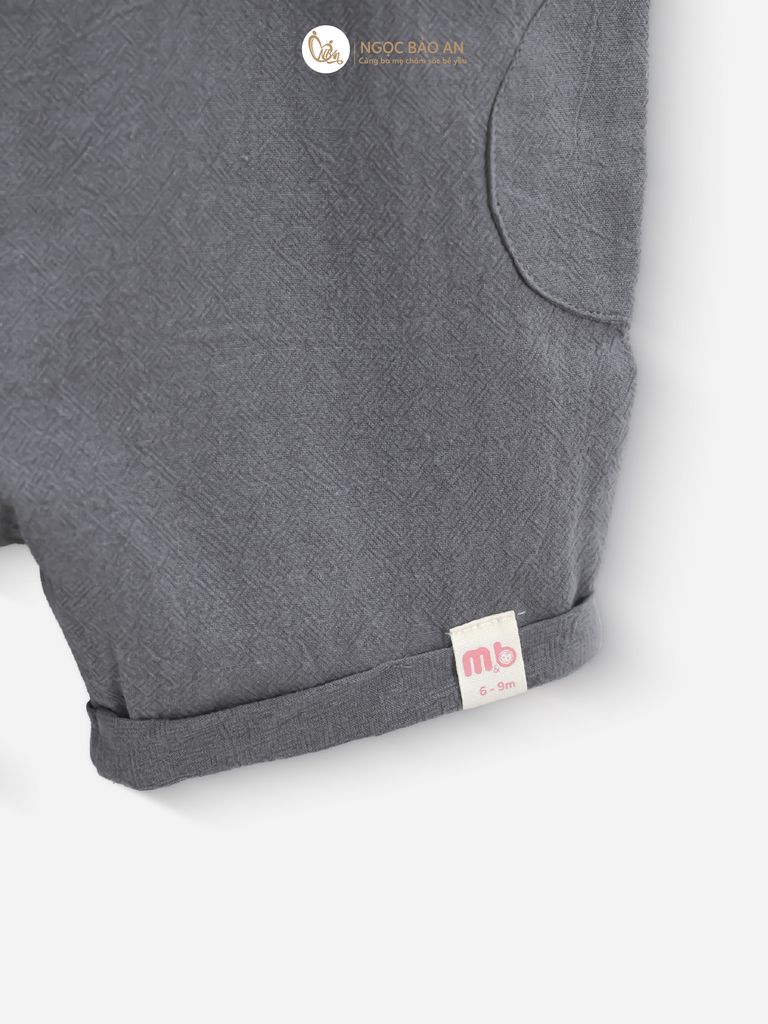 [M&B] BST SÓC: Set Áo sọc nâu + Yếm quần cho bé Trai M&B cotton