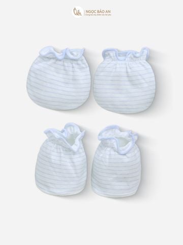[M&B] Bộ bao tay chân cotton M&B sơ sinh họa tiết Rùa & Bạch Tuộc cho bé (Combo sơ sinh cotton 2025)