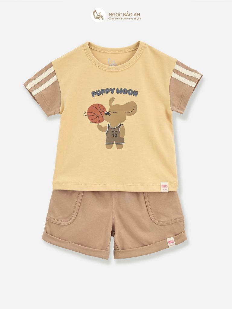 [M&B] BST CÚN: Bộ tay ngắn cotton M&B (Puppy Woon 10)