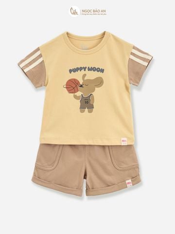 [M&B] BST CÚN: Bộ tay ngắn cotton M&B (Puppy Woon 10)