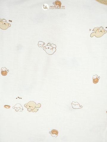 [HONEY] Bodychip tay dài rayon 2 chiều cún trắng