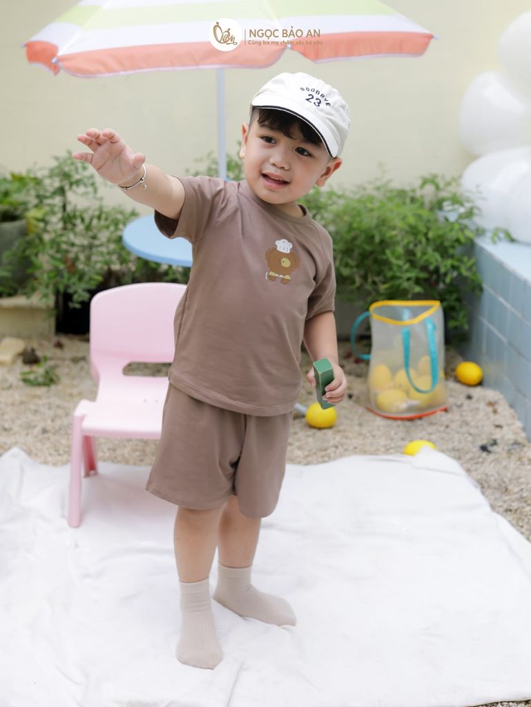 [HONEY] Bộ tay ngắn cotton co giãn 4 chiều Honey cho bé (1-3 tuổi)