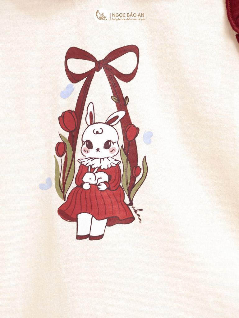 [M&B] BST THỎ MƠ: Set áo sát nách phối bèo quần ngắn bí cotton M&b cho bé gái (Swinging Bunny)