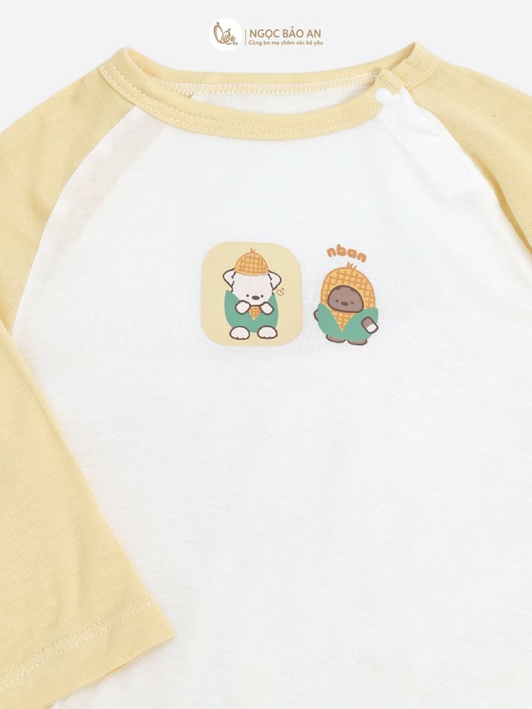[HONEY] Bộ tay dài rayon 2 chiều bắp