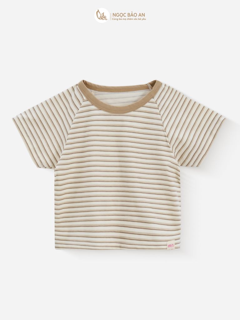 [M&B] BST SÓC: Set Áo sọc nâu + Yếm quần cho bé Trai M&B cotton