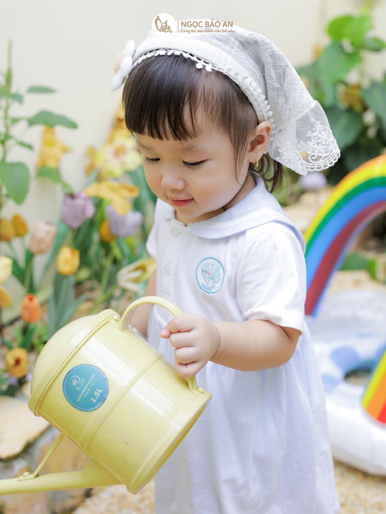 [M&B] Body đùi giả đầm xòe cotton bé gái cá xanh