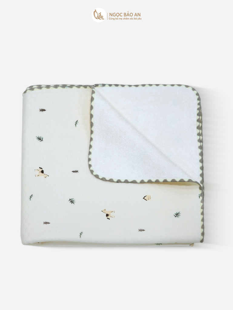 [M&B]Ga trải nệm sợi tre chần bông chống thấm M&B mềm mại in hình cho bé ( 60x120cm)