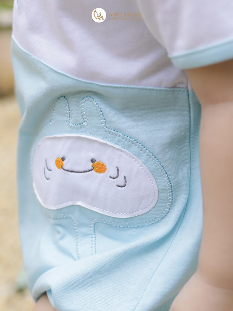 [M&B] Bodychip cotton tay ngắn cho bé cá xanh