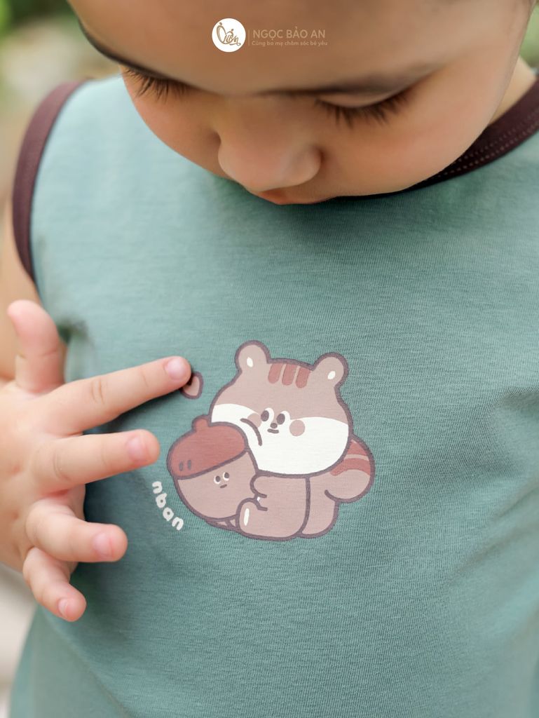 [NGỌC BẢO AN KIDS] Bộ sát nách thể thao cotton co giãn 4 chiều NBAn Kids cho bé (1-3 tuổi)
