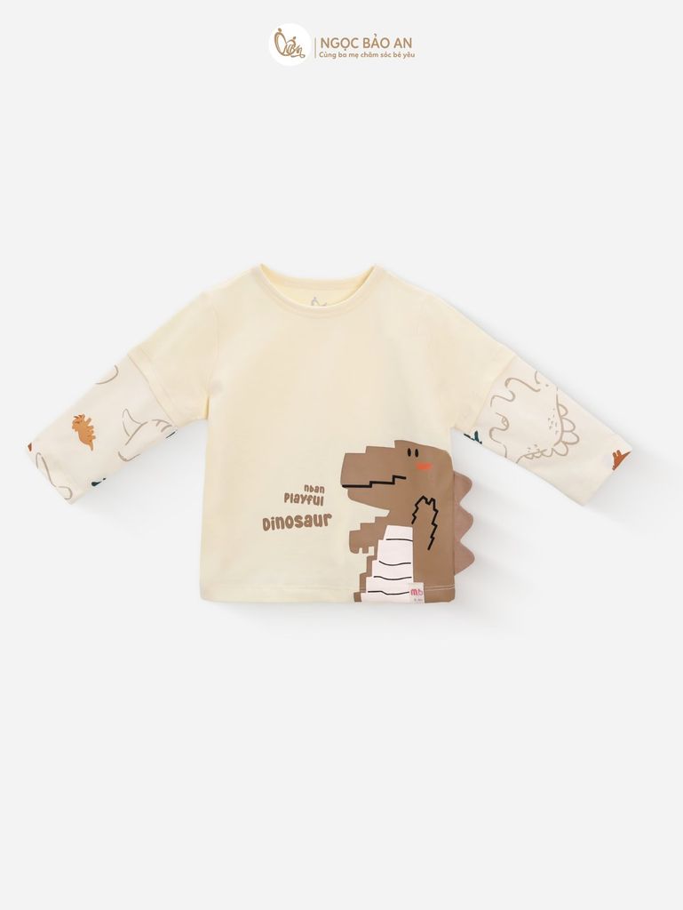 [M&B] BST DINO: Bộ áo quần dài tay M&B cotton bé trai (Dinosaur)