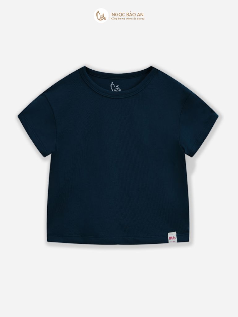 [M&B] Áo thun trơn cotton tay ngắn xanh rêu co giãn 4c từ 6 tháng đến 6 tuổi