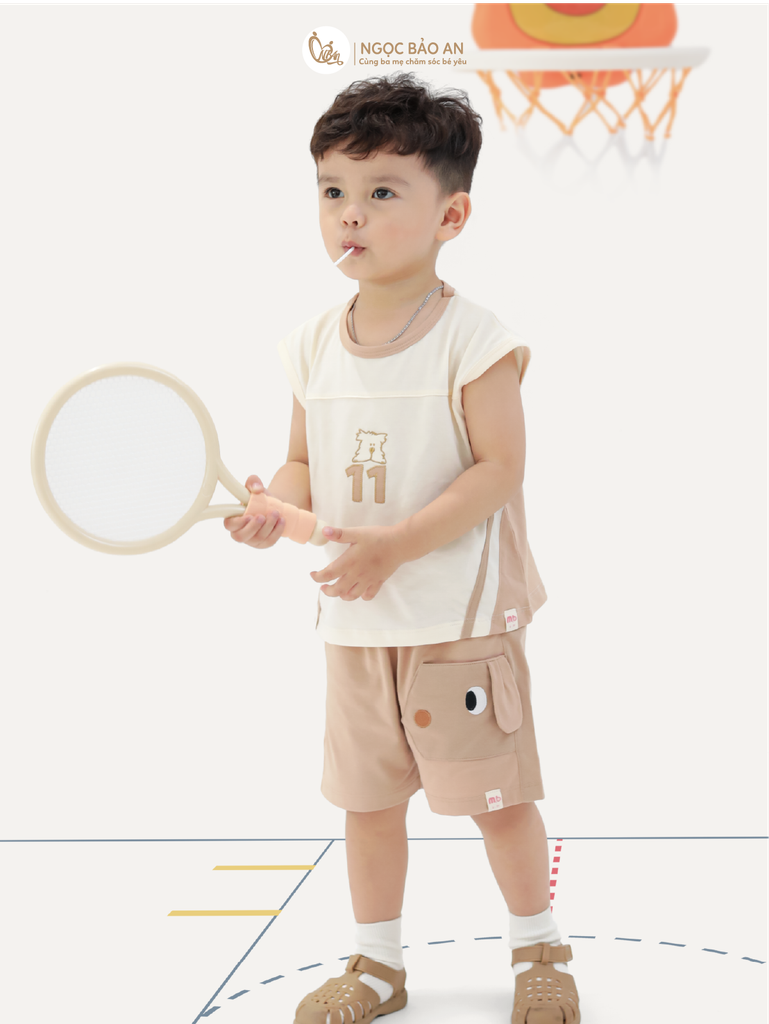 [M&B] BST CÚN: Bộ tay cộc thể thao cotton M&B (Cún 11)