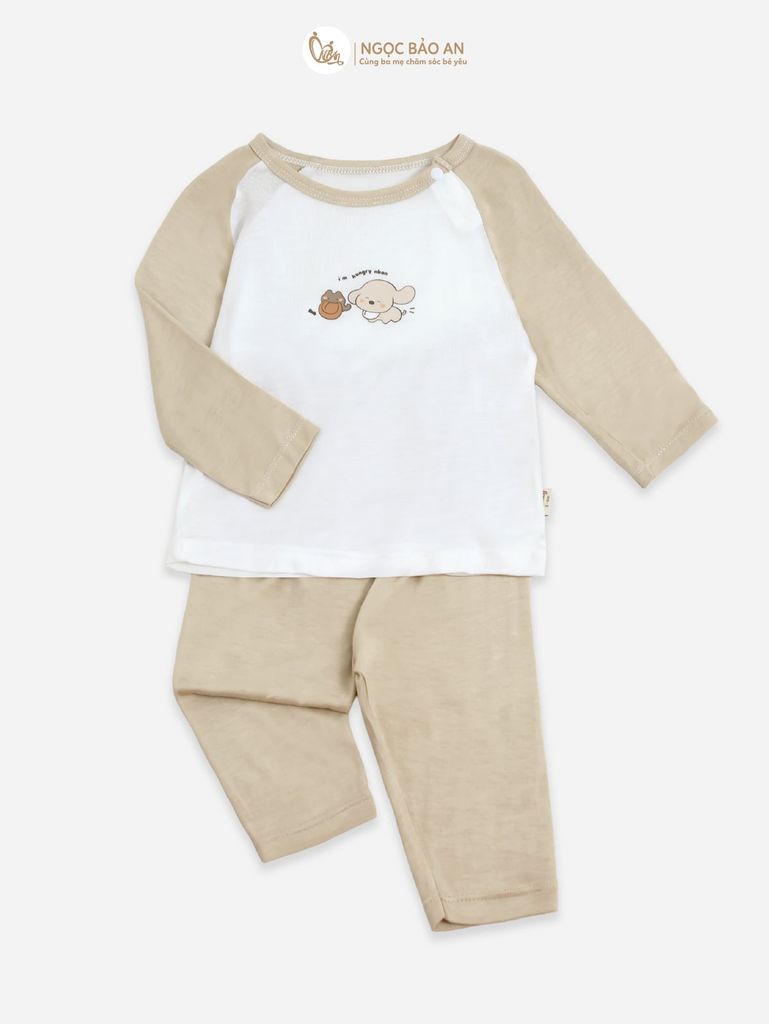 [HONEY] Bộ tay dài rayon 2c họa tiết dễ thương cho bé