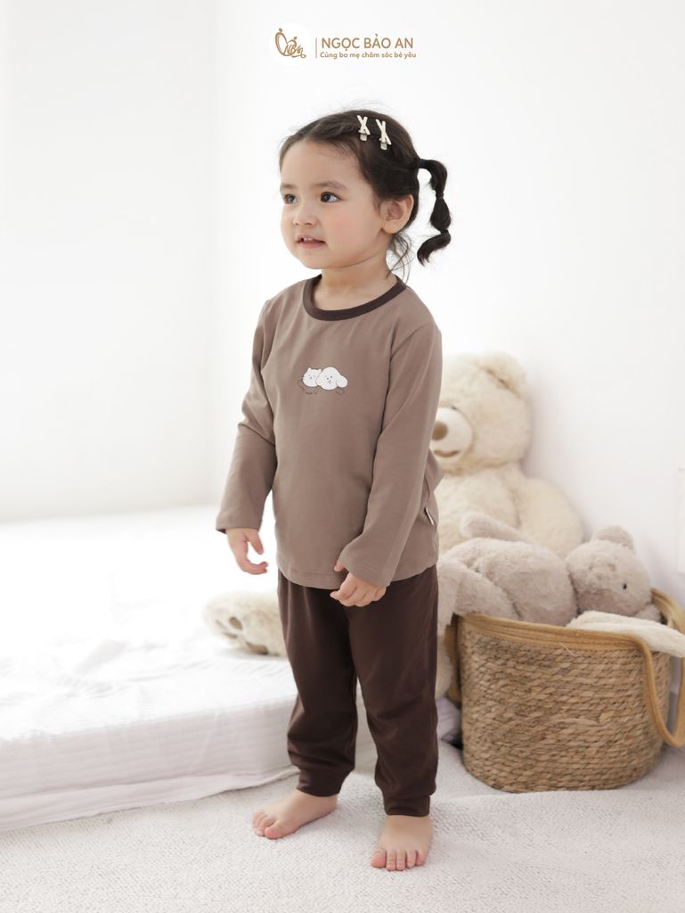 [HONEY] Bộ tay dài cotton co giãn 4 chiều Honey cho bé (1-3 tuổi)