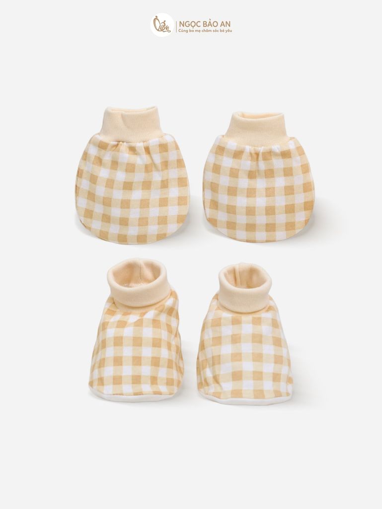 [M&B] Bộ bao tay chân cotton M&B sơ sinh họa tiết Gấu Bread cho bé (Combo sơ sinh cotton 2025)