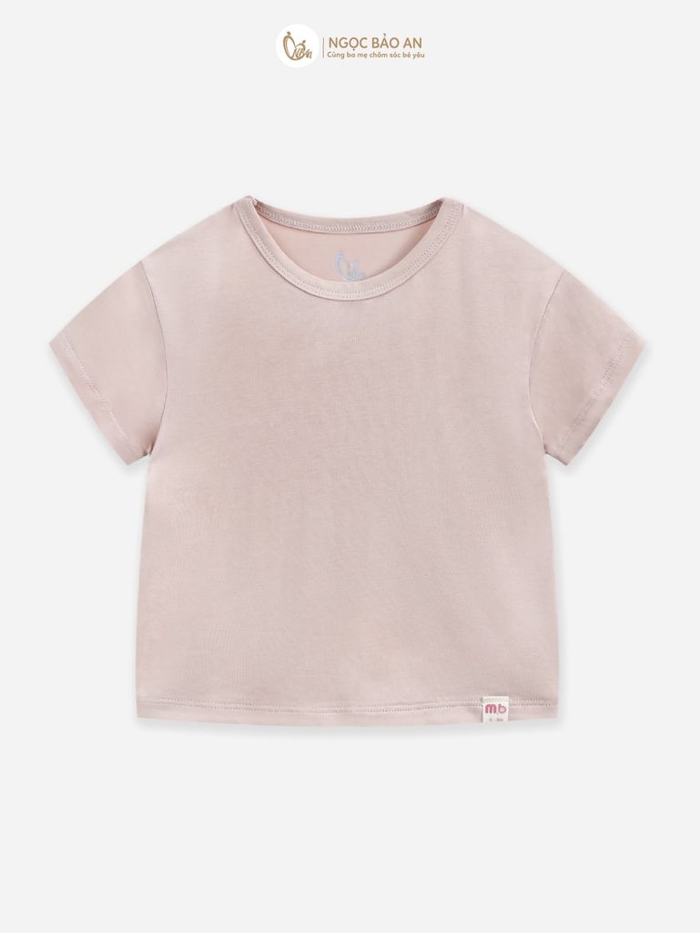 [M&B] Áo thun trơn cotton tay ngắn be co giãn 4c từ 6 tháng đến 6 tuổi