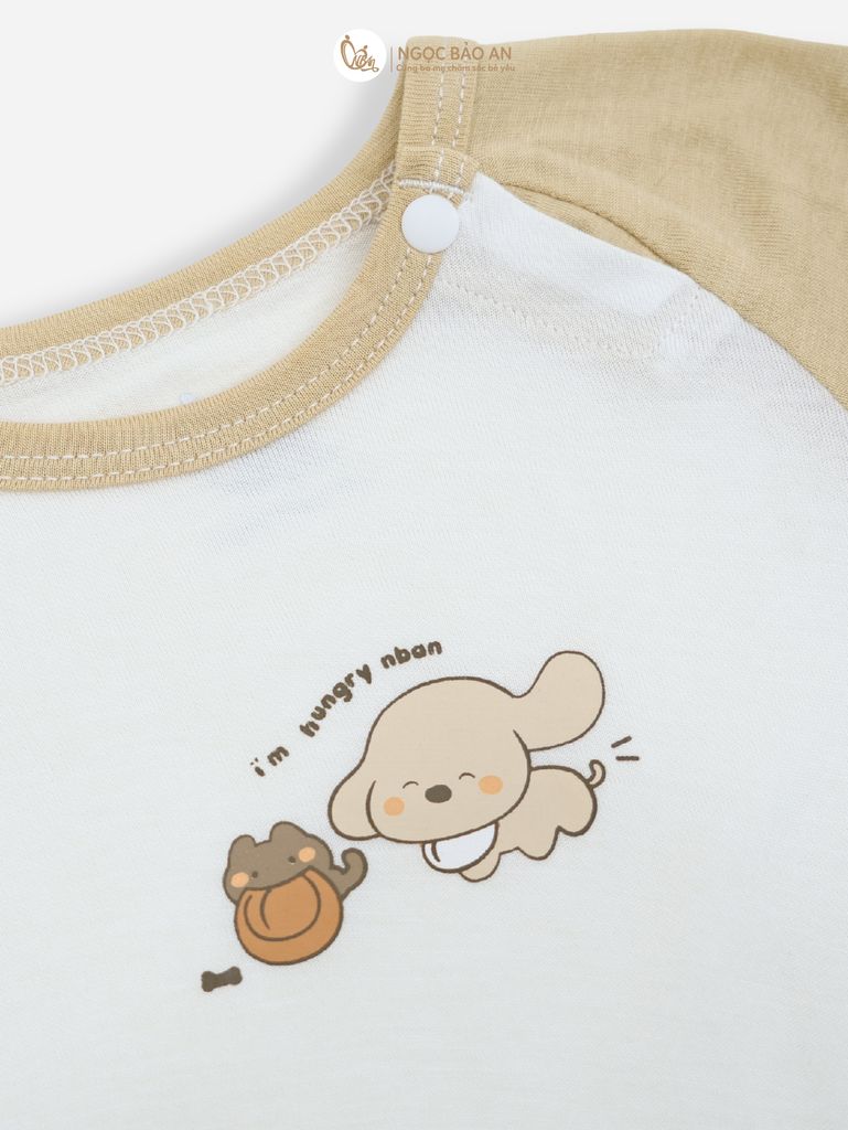 [HONEY] Bodychip tay ngắn rayon 2 chiều cún hungry PM