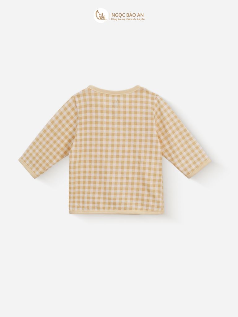 [M&B] Bộ tay dài cài bên tone Vàng cotton M&B cho bé (Combo Sơ Sinh Cotton 2025)