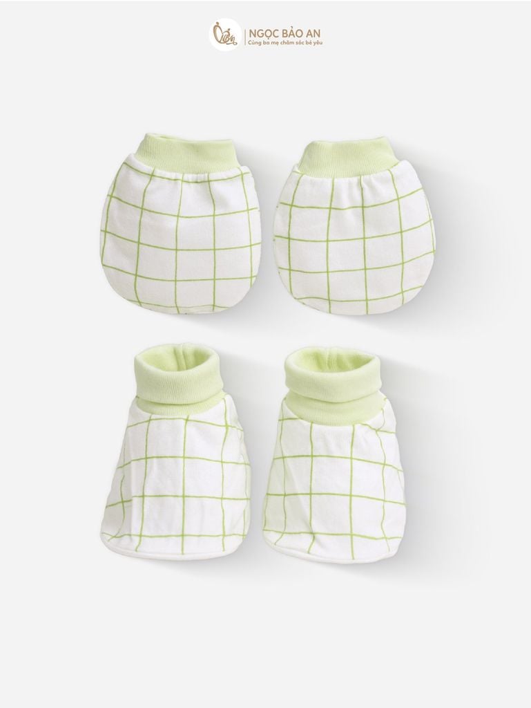 [M&B] Combo Sơ Sinh cotton M&B 5 tone màu in hình họa tiết đầy đủ phụ kiện cho bé (Combo Sơ Sinh cotton 2025)