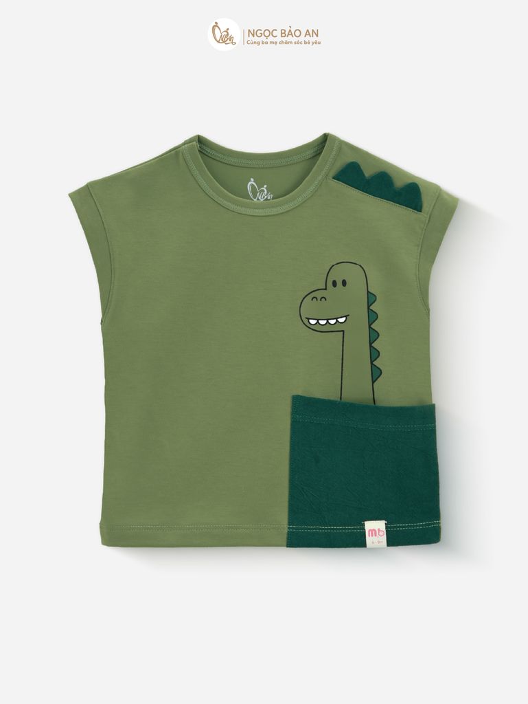 [M&B] BST DINO: Bộ ngắn bé trai M&B cotton (Peekosaur)