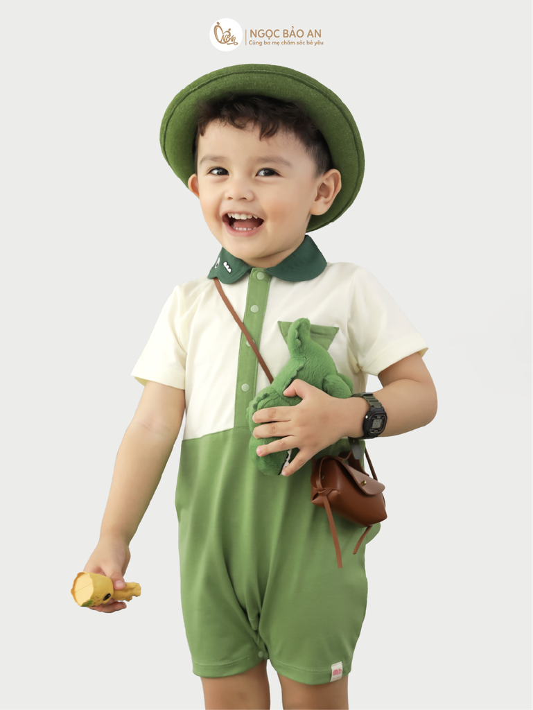 [M&B] BST DINO: Body đùi M&B cotton bé trai (Snuggle Dino)