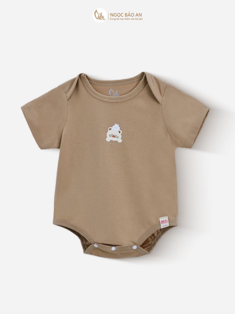 [M&B] Combo Sơ Sinh cotton M&B tone Nâu in hình họa tiết đầy đủ phụ kiện cho bé (Combo Sơ Sinh cotton 2025)