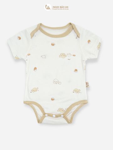 [HONEY] Bodychip tay ngắn rayon 2 chiều cún trắng