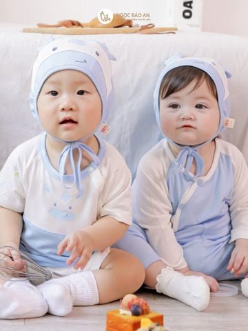 [M&B] Bộ ngắn cài vai Ngựa Xanh PM (NB-24m) [CBSSVISCOSE]