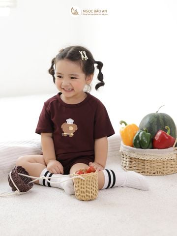 [HONEY] Bộ tay ngắn cotton co giãn 4 chiều Honey cho bé (1-3 tuổi)