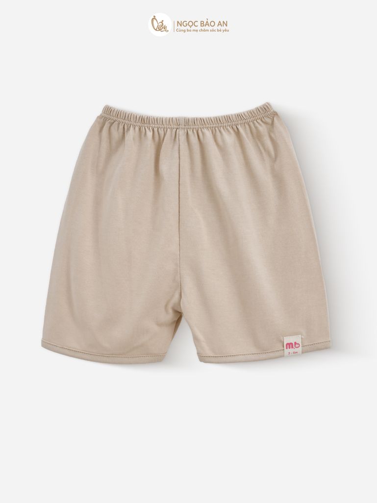 [M&B] Bộ ngắn cài bên tone Nâu cotton M&B cho bé (Combo Sơ Sinh Cotton 2025)