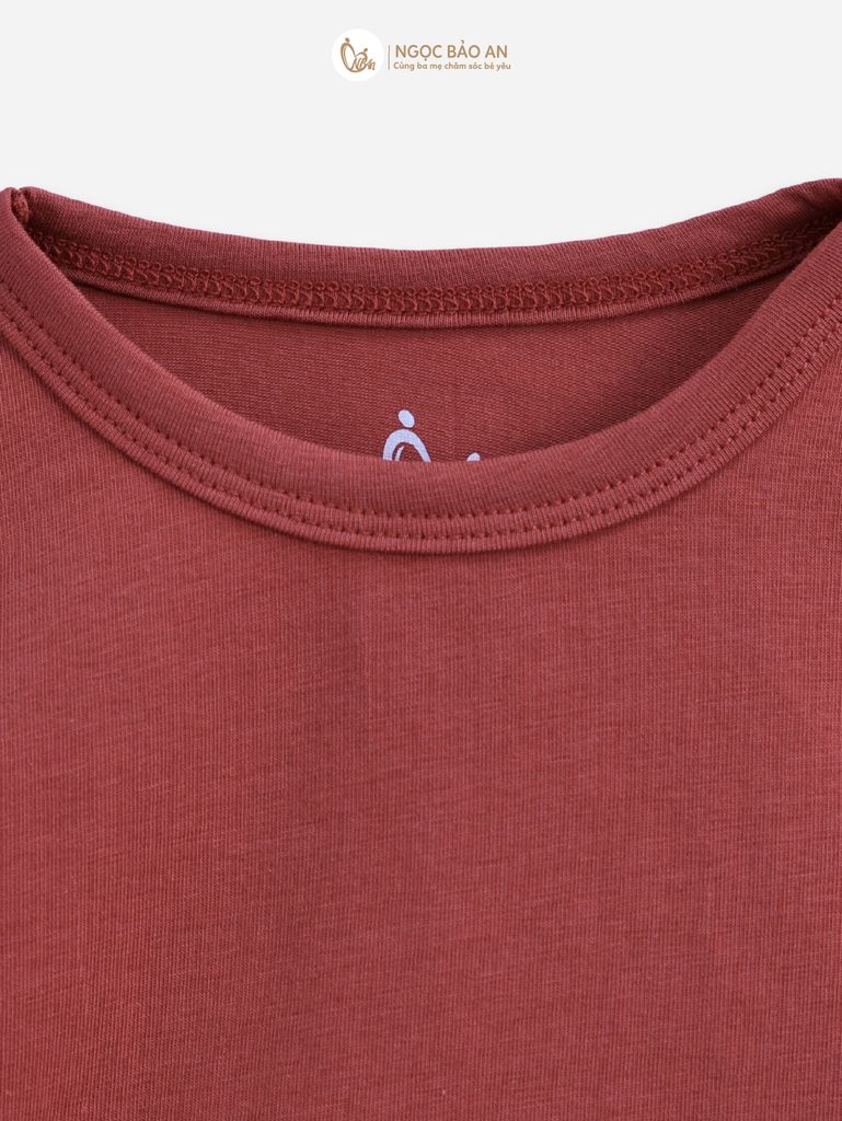 [M&B] Áo thun trơn cotton tay ngắn đỏ co giãn 4c từ 6 tháng đến 6 tuổi