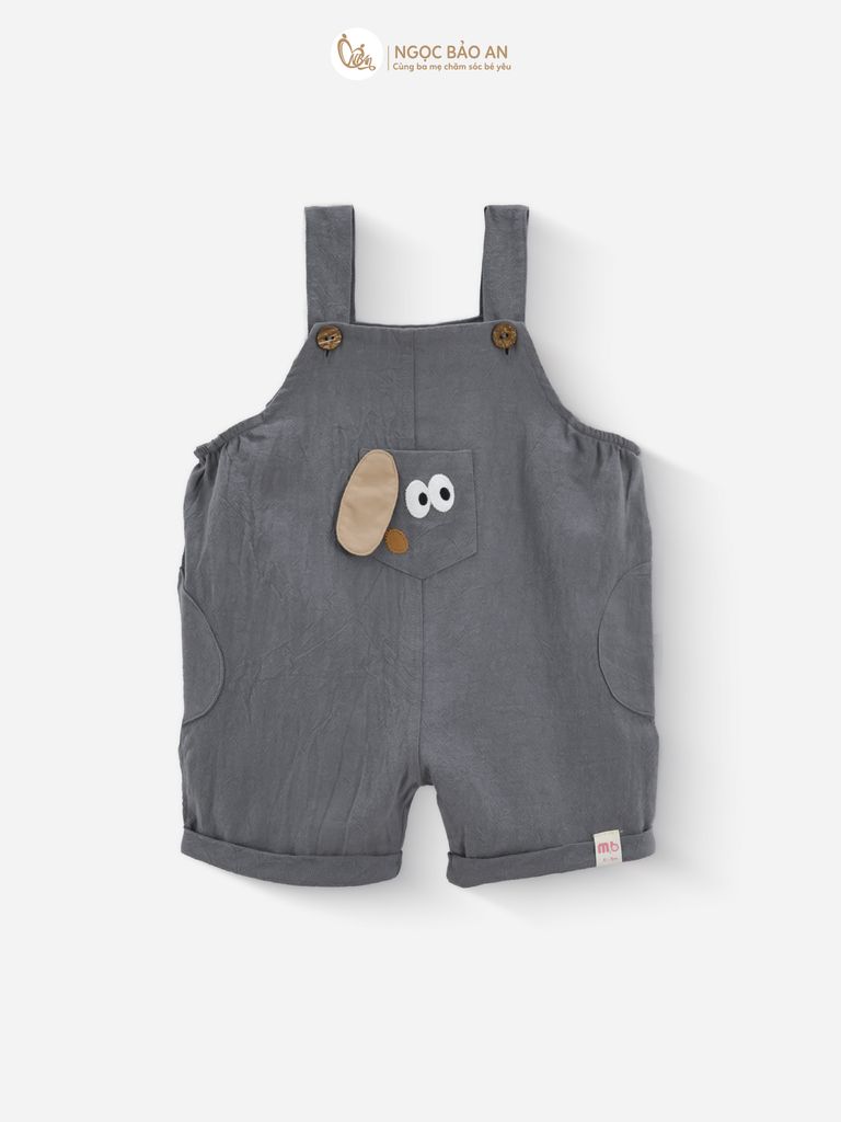 [M&B] BST SÓC: Set Áo sọc nâu + Yếm quần cho bé Trai M&B cotton