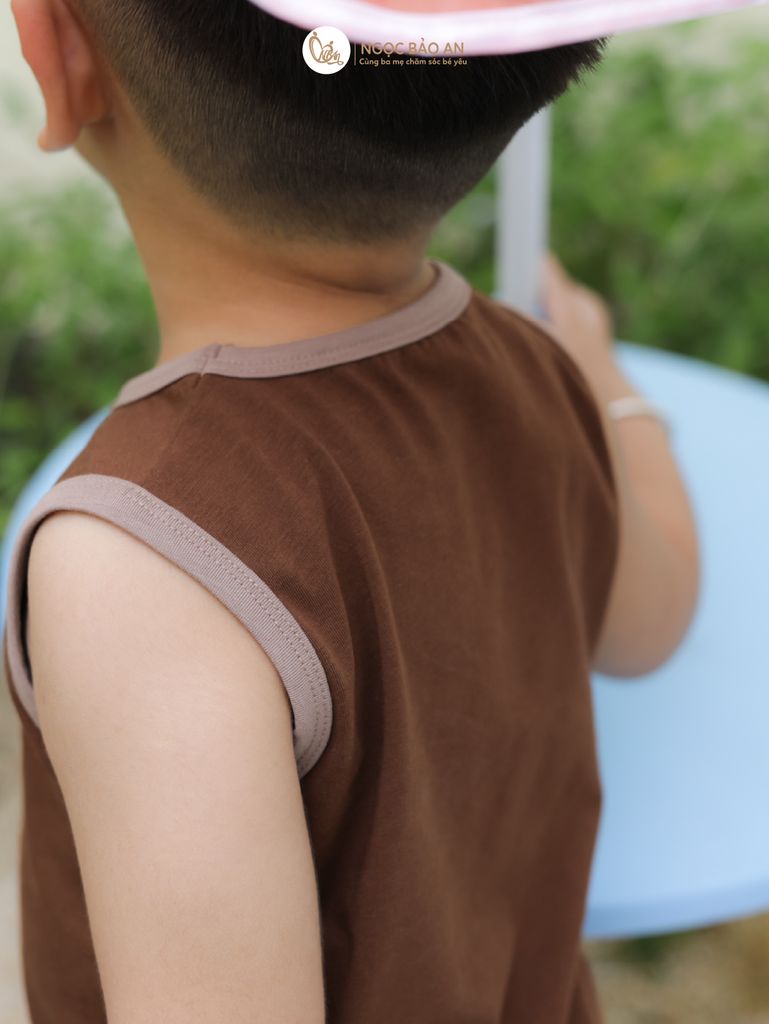 [NGỌC BẢO AN KIDS] Bộ sát nách thể thao cotton co giãn 4 chiều NBAn Kids cho bé (1-3 tuổi)