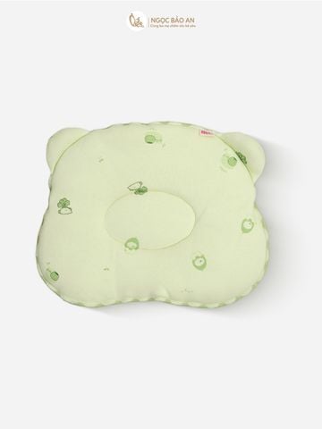 [M&B] Gối nằm cotton M&B hình mặt gấu in hình họa tiết cho bé sơ sinh 24x27cm (Combo Sơ Sinh Cotton 2025)