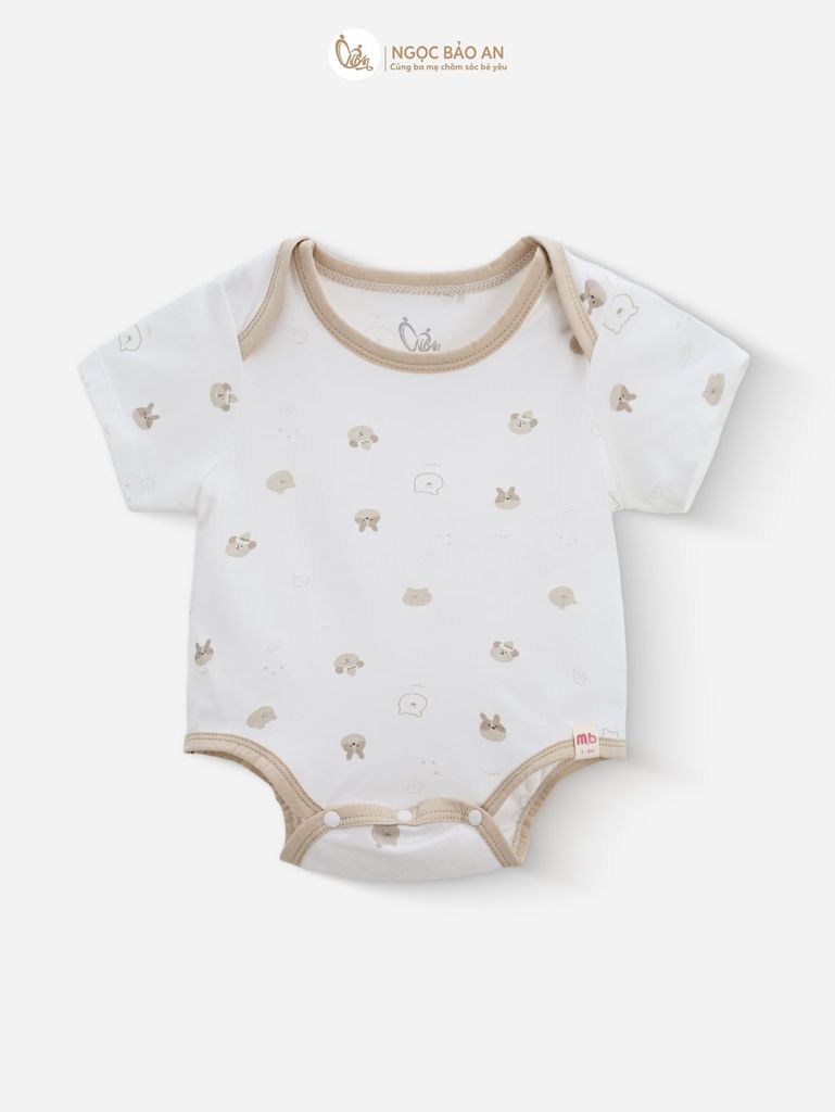 [M&B] Combo Sơ Sinh cotton M&B tone Nâu in hình họa tiết đầy đủ phụ kiện cho bé (Combo Sơ Sinh cotton 2025)